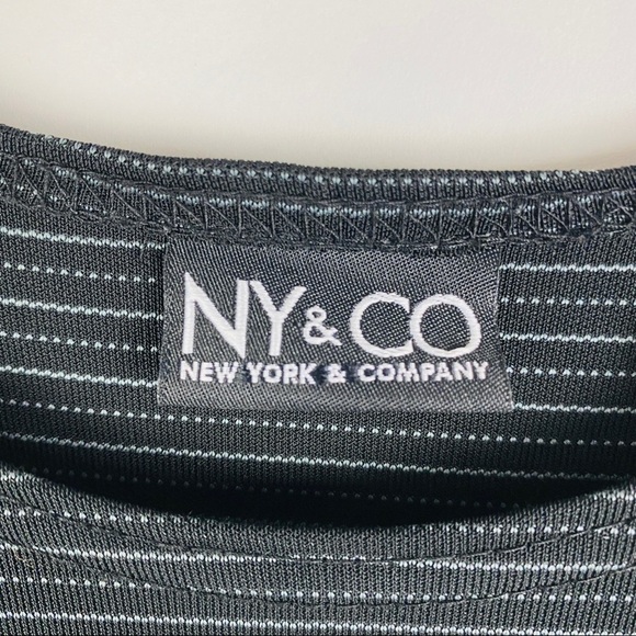 New York & Co. Pinstriped Side Slit Blouse - Picture 3 of 8